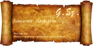 Gaszner Szabina névjegykártya